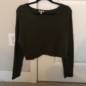 Olive green cropped sweater